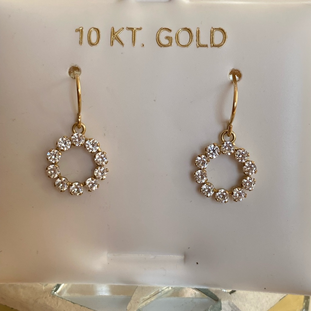 10 Kt Gold Cz Earrings